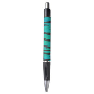 Tiger Black and Teal Print Pen