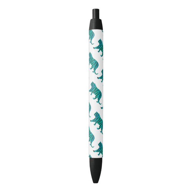 Tiger Black and Teal Print Pen (Front Vertical)