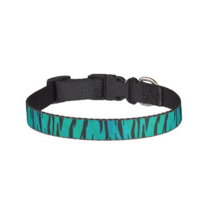 Tiger Black and Teal Print Pet Collar