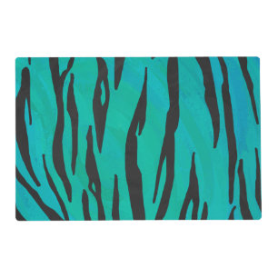 Tiger Black and Teal Print Placemat