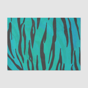 Tiger Black and Teal Print Tissue Paper