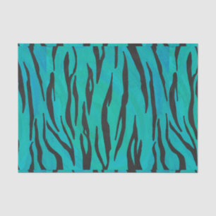 Tiger Black and Teal Print Tissue Paper