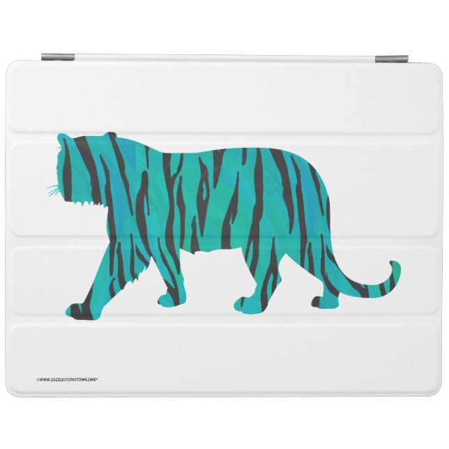 Tiger Black and Teal Silhouettes iPad Smart Cover (Horizontal)