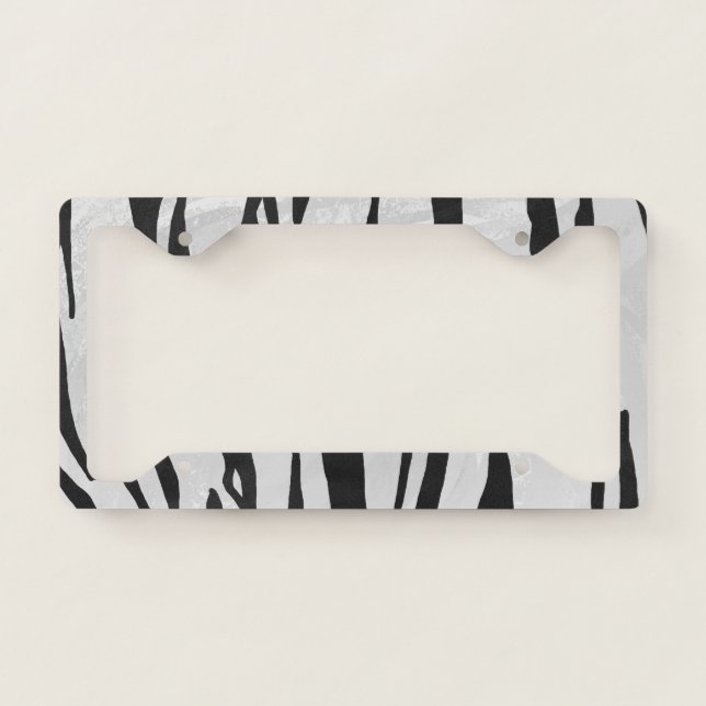 Tiger Black and White Art License Plate Frame (Front)