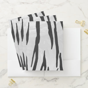 Tiger Black and White Art Pocket Folder
