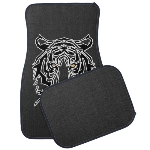 Tiger black and white face  T_Shirt Hoodie Car Floor Mat
