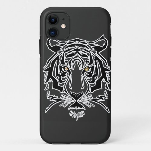 Tiger black and white face T_shirt Hoodie iPhone 11 Case