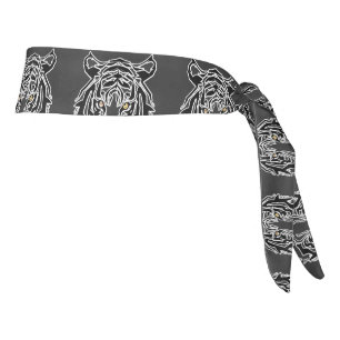 Tiger black and white face  T-Shirt Hoodie Tie Headband