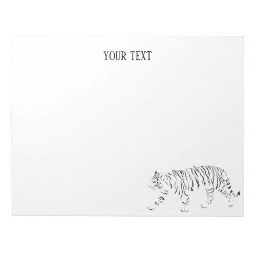 Tiger black and white personalized notepad