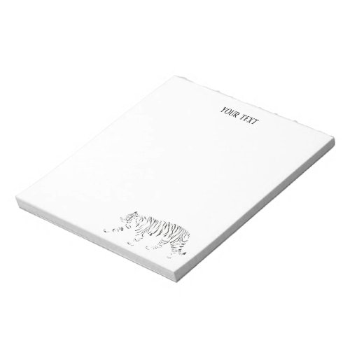 Tiger black and white personalized notepad