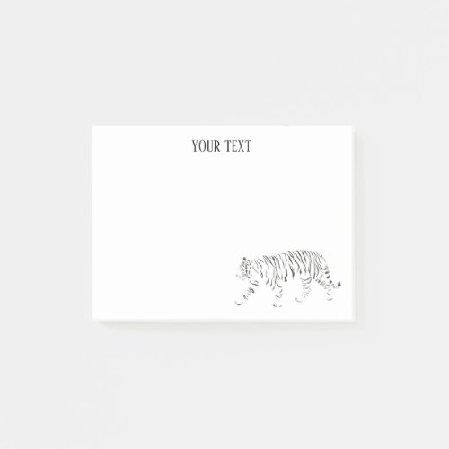 Tiger black and white personalized post_it notes