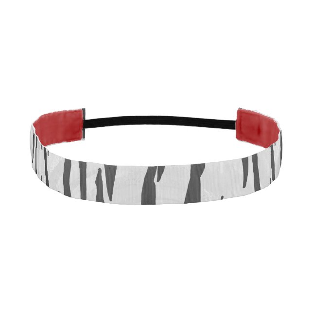 Tiger Black and White Print Athletic Headband (Front)