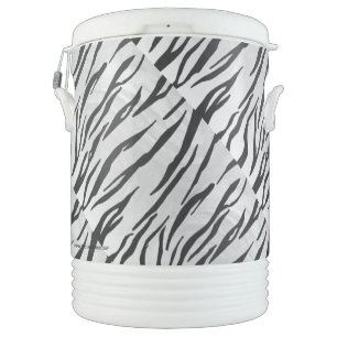 Tiger Black and White Print Beverage Cooler