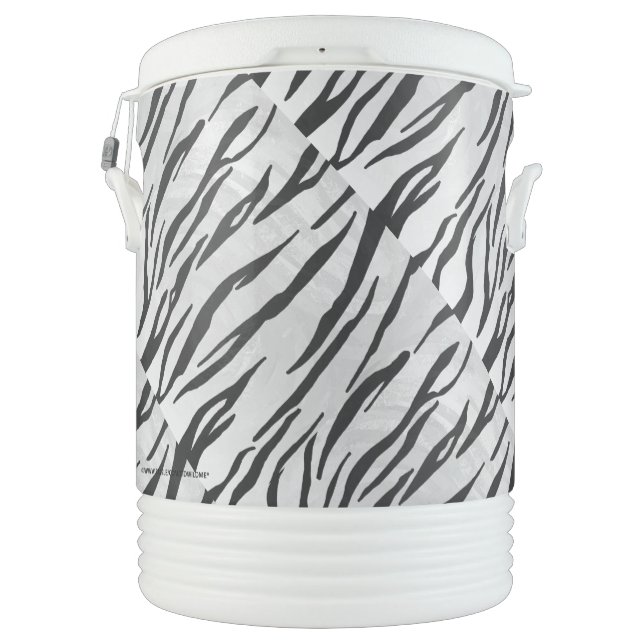 Tiger Black and White Print Beverage Cooler (Back)