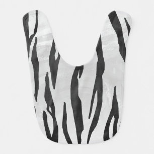 Tiger Black and White Print Bib