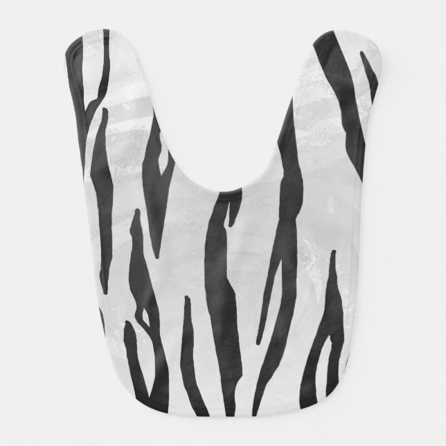 Tiger Black and White Print Bib (Front)