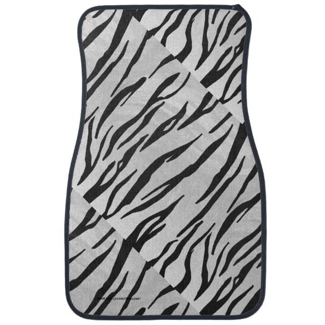 Tiger Black and White Print Car Mat (Front)