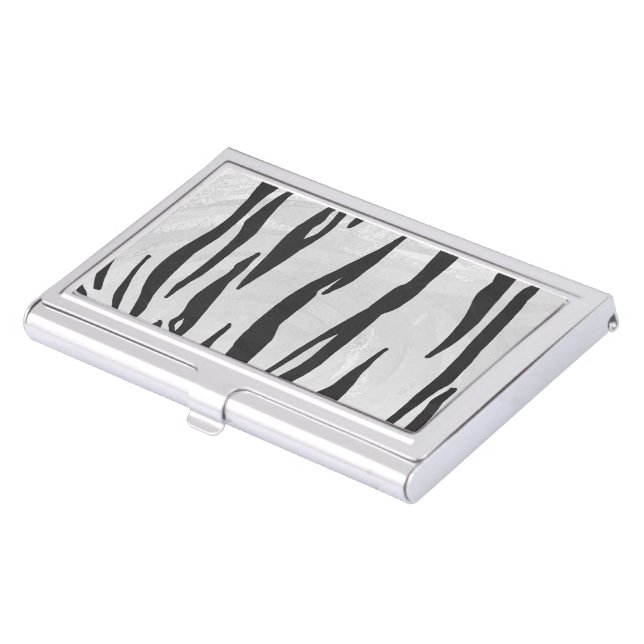 Tiger Black and White Print Case For Business Cards (Front)