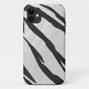 Tiger Black and White Print iPhone 11 Case