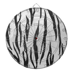 Tiger Black and White Print Dartboard With Darts