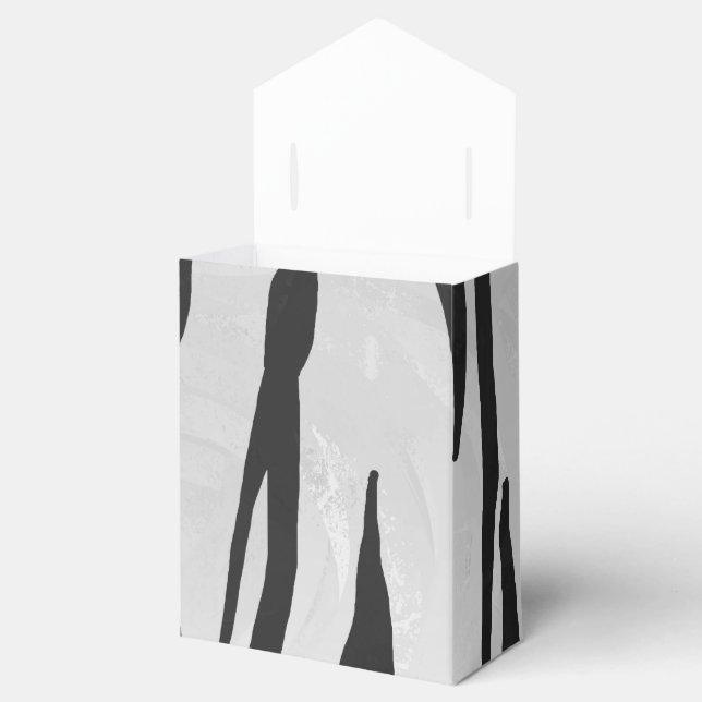 Tiger Black and White Print Favor Boxes (Opened)