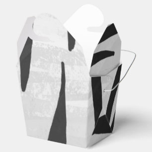 Tiger Black and White Print Favor Boxes