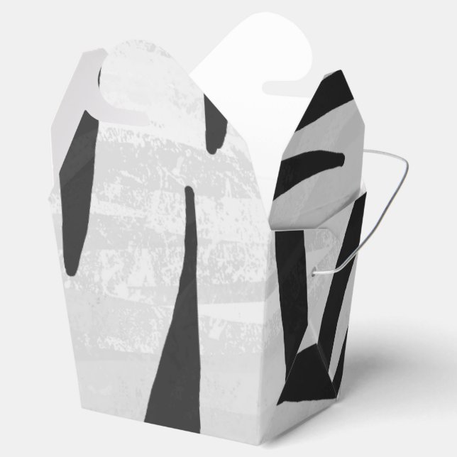 Tiger Black and White Print Favor Boxes (Opened)