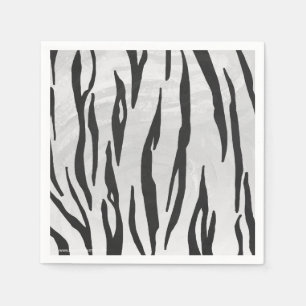 Tiger Black and White Print Napkins
