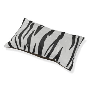 Tiger Black and White Print Pet Bed