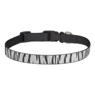 Tiger Black and White Print Pet Collar