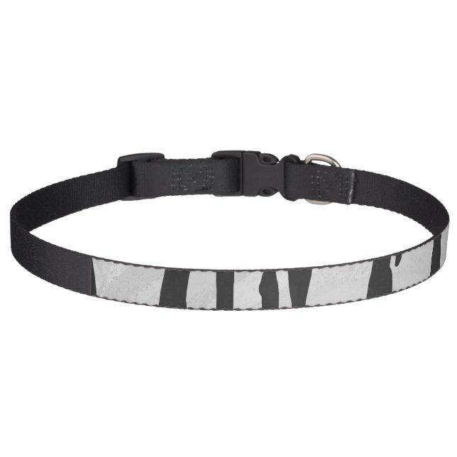 Tiger Black and White Print Pet Collar (Front)