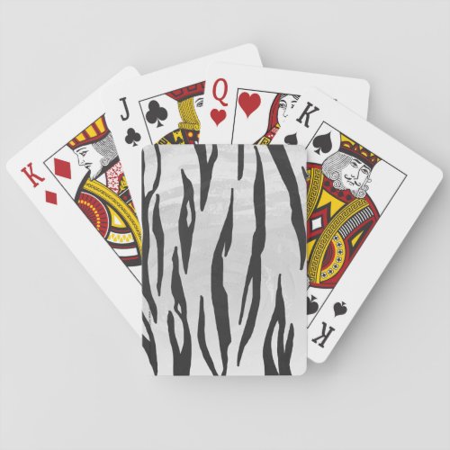 Tiger Black and White Print Playing Cards