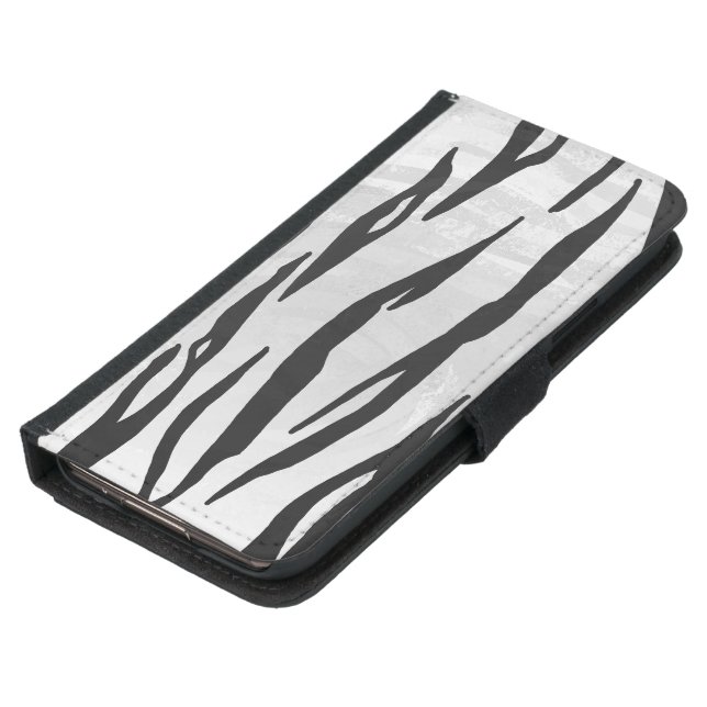 Tiger Black and White Print Samsung Galaxy Wallet Case (Bottom)