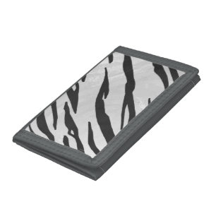 Tiger Black and White Print Tri-fold Wallet