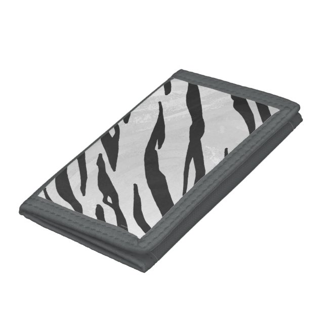 Tiger Black and White Print Tri-fold Wallet (Bottom)