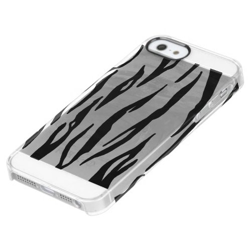 Tiger Black and White Print Clear iPhone SE55s Case