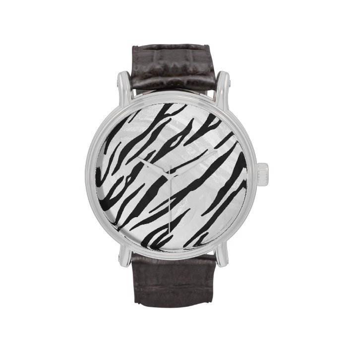 Tiger Black and White Print Wrist Watches