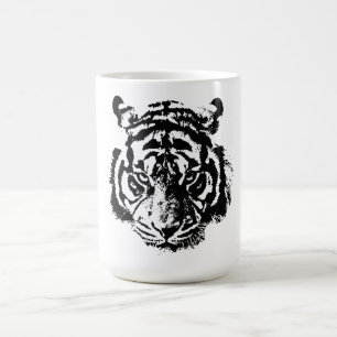 Tiger Black & White Pop Art Motivation Coffee Mug