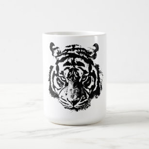 Tiger Black & White Pop Art Motivation Coffee Mug