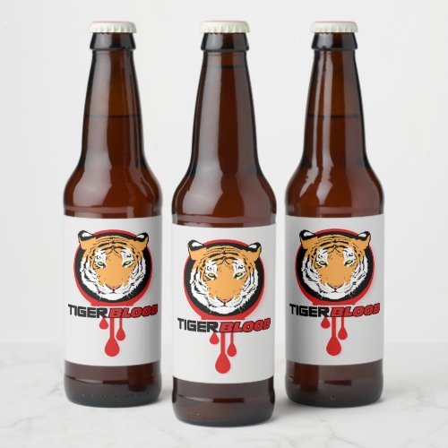 Tiger Blood Logo Beer Bottle Label