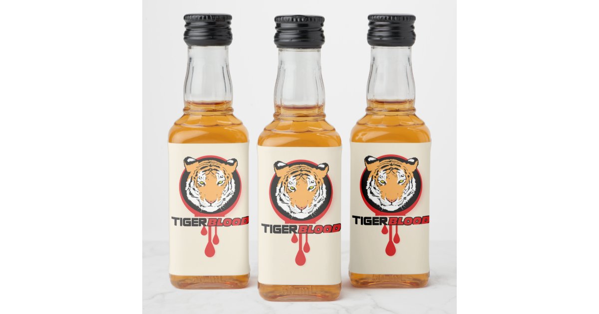 Tiger Blood Taste Liquor Bottle Label | Zazzle