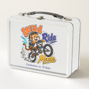 Tiger BMX Bike Design Personalized  Metal Lunch Box