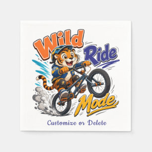 Tiger BMX Bike Personalized Party Napkins