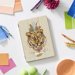 Tiger Boho Style Portrait iPad Pro Cover