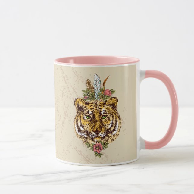 Tiger Boho Style Portrait Mug (Right)