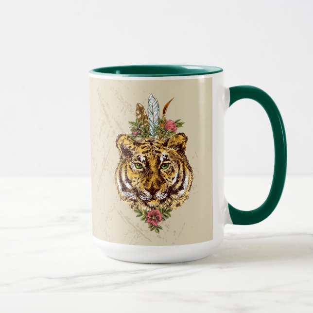 Tiger Boho Style Portrait Mug (Right)