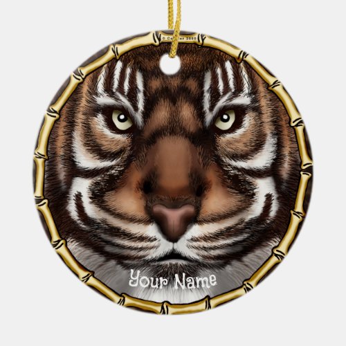 Tiger Bones custom name Ceramic Ornament