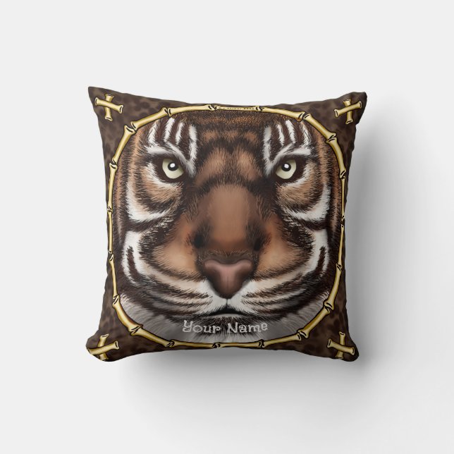 Tiger Bones Throw Pillow (Front)