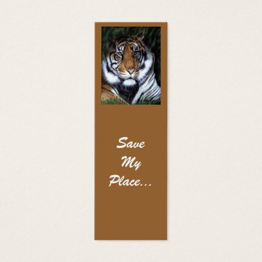Customizable Tiger bookmark, Save My Place Business Card