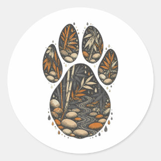 Tiger Botanical Footprint Nature Sticker